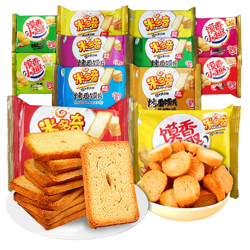 米多奇烤香饃片 健康美味，一箱盡享休閑早餐與年貨零食
